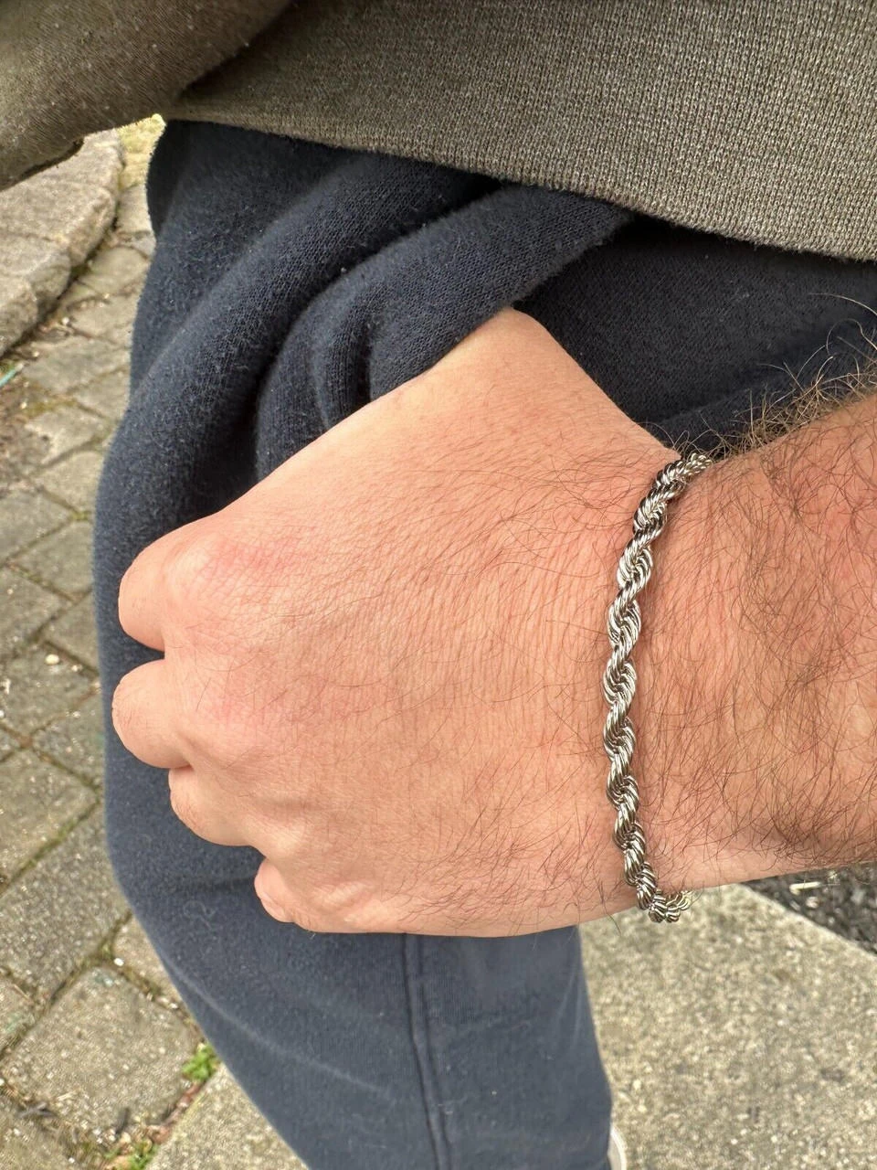 Iced MOISSANITE Clasp 925 Silver & Stainless Rope Bracelet 4-6mm Pass Tester ✅ 12 Iced MOISSANITE Clasp 925 Silver & Stainless Rope Bracelet 4-6mm Pass Tester ✅ - Image 10