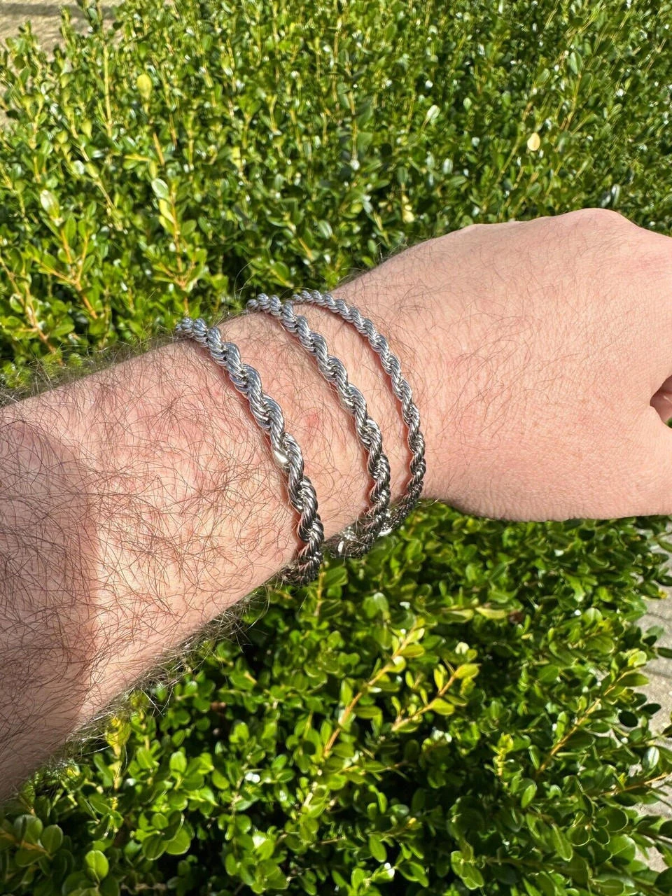 Iced MOISSANITE Clasp 925 Silver & Stainless Rope Bracelet 4-6mm Pass Tester ✅ 10 Iced MOISSANITE Clasp 925 Silver & Stainless Rope Bracelet 4-6mm Pass Tester ✅ - Image 8