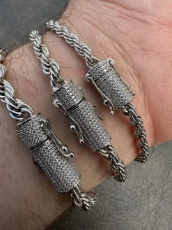 Iced MOISSANITE Clasp 925 Silver & Stainless Rope Bracelet 4-6mm Pass Tester ✅ 27 Iced MOISSANITE Clasp 925 Silver & Stainless Rope Bracelet 4-6mm Pass Tester ✅ -Harlem Bling Shop harlembling iced moissanite clasp 925 silver and stainless rope bracelet 4 6mm pass tester 73539.1678388635