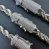Iced MOISSANITE Clasp 925 Silver & Stainless Steel Rope Chain Necklace Bracelet 2 Iced MOISSANITE Clasp 925 Silver & Stainless Steel Rope Chain Necklace Bracelet -Harlem Bling Shop harlembling iced moissanite clasp 925 silver and stainless steel rope chain necklace bracelet 13687.1678388791