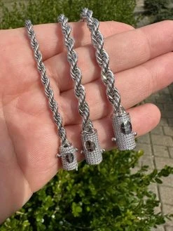 Iced MOISSANITE Clasp 925 Silver & Stainless Steel Rope Chain Necklace Bracelet 39 Iced MOISSANITE Clasp 925 Silver & Stainless Steel Rope Chain Necklace Bracelet -Harlem Bling Shop harlembling iced moissanite clasp 925 silver and stainless steel rope chain necklace bracelet 15080.1678388538