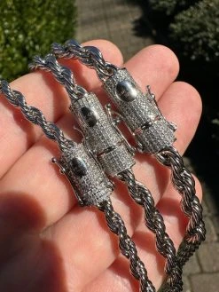 Iced MOISSANITE Clasp 925 Silver & Stainless Steel Rope Chain Necklace Bracelet 31 Iced MOISSANITE Clasp 925 Silver & Stainless Steel Rope Chain Necklace Bracelet -Harlem Bling Shop harlembling iced moissanite clasp 925 silver and stainless steel rope chain necklace bracelet 28155.1678388839