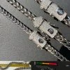 Iced MOISSANITE Clasp Stainless Steel & 925 Silver Franco Chain Necklace 4-6mm 2 Iced MOISSANITE Clasp Stainless Steel & 925 Silver Franco Chain Necklace 4-6mm -Harlem Bling Shop harlembling iced moissanite clasp stainless steel and 925 silver franco chain necklace 4 6mm 07876.1690849084
