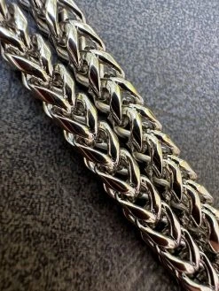 Iced MOISSANITE Clasp Stainless Steel & 925 Silver Franco Chain Necklace 4-6mm -Harlem Bling Shop harlembling iced moissanite clasp stainless steel and 925 silver franco chain necklace 4 6mm 29369.1690849019