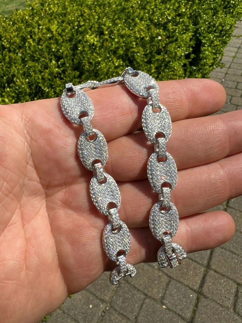 ICED Moissanite Gucci Link Bracelet 12mm Hip Hop 925 Silver Pass Diamond Tester 13 ICED Moissanite Gucci Link Bracelet 12mm Hip Hop 925 Silver Pass Diamond Tester - Image 11