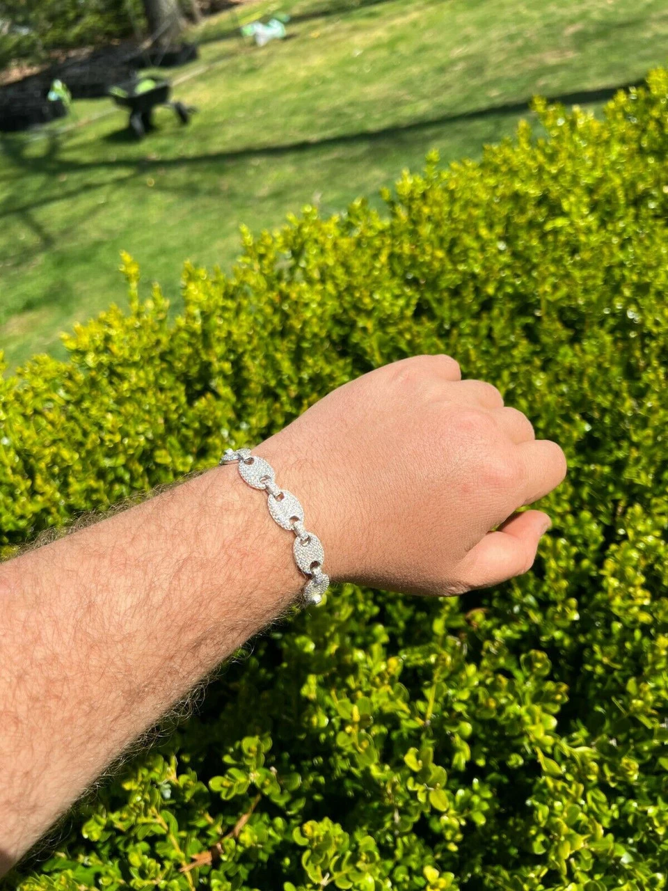 ICED Moissanite Gucci Link Bracelet 12mm Hip Hop 925 Silver Pass Diamond Tester 14 ICED Moissanite Gucci Link Bracelet 12mm Hip Hop 925 Silver Pass Diamond Tester - Image 12