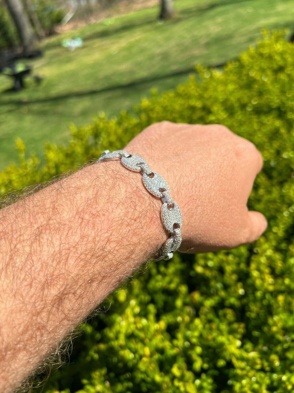 ICED Moissanite Gucci Link Bracelet 12mm Hip Hop 925 Silver Pass Diamond Tester 8 ICED Moissanite Gucci Link Bracelet 12mm Hip Hop 925 Silver Pass Diamond Tester - Image 6