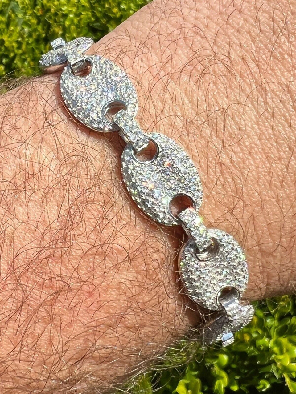 ICED Moissanite Gucci Link Bracelet 12mm Hip Hop 925 Silver Pass Diamond Tester 4 ICED Moissanite Gucci Link Bracelet 12mm Hip Hop 925 Silver Pass Diamond Tester - Image 2