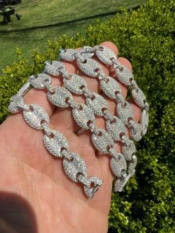 ICED Moissanite Puff Gucci Link Chain 12mm Hip Hop 925 Silver Pass Diamond Test -Harlem Bling Shop harlembling iced moissanite puff gucci link chain 12mm hip hop 925 silver pass diamond test 44622.1664355005