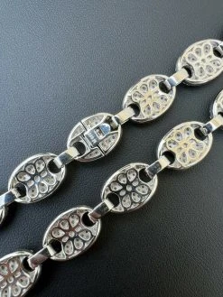 ICED Moissanite Puff Gucci Link Chain 12mm Hip Hop 925 Silver Pass Diamond Test -Harlem Bling Shop harlembling iced moissanite puff gucci link chain 12mm hip hop 925 silver pass diamond test 68055.1664361364