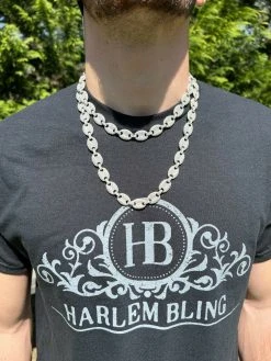 ICED Moissanite Puff Gucci Link Chain 12mm Hip Hop 925 Silver Pass Diamond Test -Harlem Bling Shop harlembling iced moissanite puff gucci link chain 12mm hip hop 925 silver pass diamond test 85272.1664360621