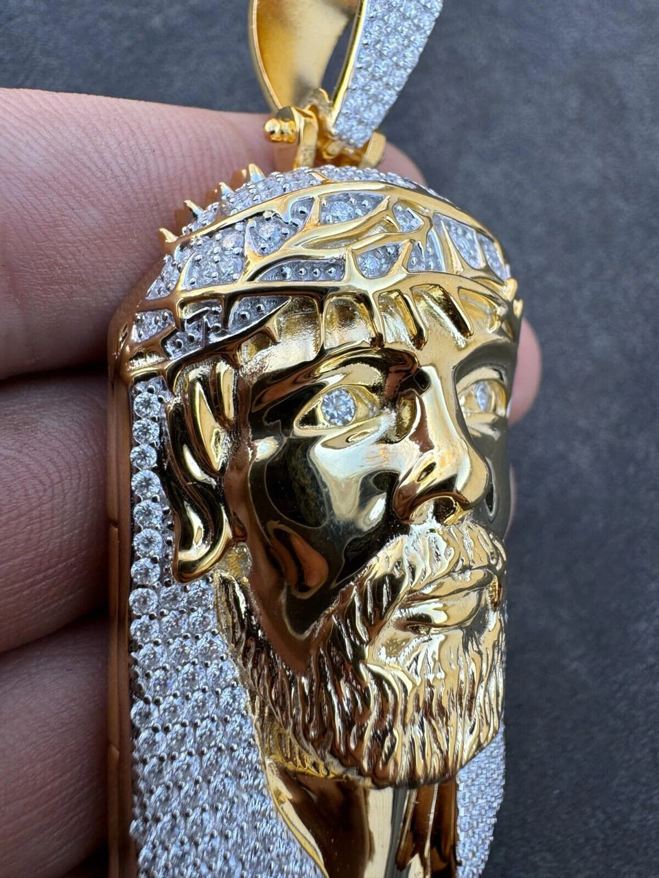 Iced Out Moissanite Jesus Piece Opens Up As Locket - Father Son & Holy Spirit Solid 925 Silver - 131 Grams! 17 Iced Out Moissanite Jesus Piece Opens Up As Locket - Father Son & Holy Spirit Solid 925 Silver - 131 Grams! - Image 15