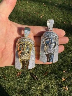 Iced Out Moissanite Jesus Piece Opens Up As Locket - Father Son & Holy Spirit Solid 925 Silver - 131 Grams! 38 Iced Out Moissanite Jesus Piece Opens Up As Locket - Father Son & Holy Spirit Solid 925 Silver - 131 Grams! -Harlem Bling Shop harlembling iced out moissanite jesus piece opens up as locket father son and holy spirit solid 925 silver 131 grams 55008.1702702759