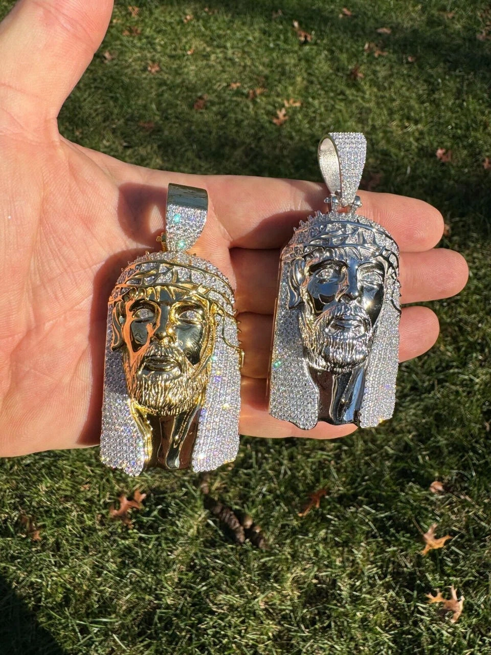 Iced Out Moissanite Jesus Piece Opens Up As Locket - Father Son & Holy Spirit Solid 925 Silver - 131 Grams! 19 Iced Out Moissanite Jesus Piece Opens Up As Locket - Father Son & Holy Spirit Solid 925 Silver - 131 Grams! - Image 17