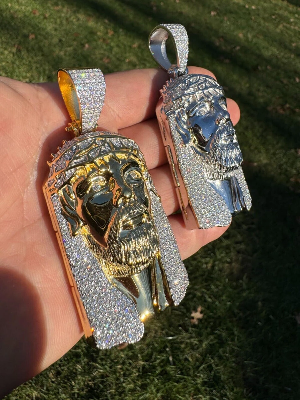 Iced Out Moissanite Jesus Piece Opens Up As Locket - Father Son & Holy Spirit Solid 925 Silver - 131 Grams! 21 Iced Out Moissanite Jesus Piece Opens Up As Locket - Father Son & Holy Spirit Solid 925 Silver - 131 Grams! - Image 19