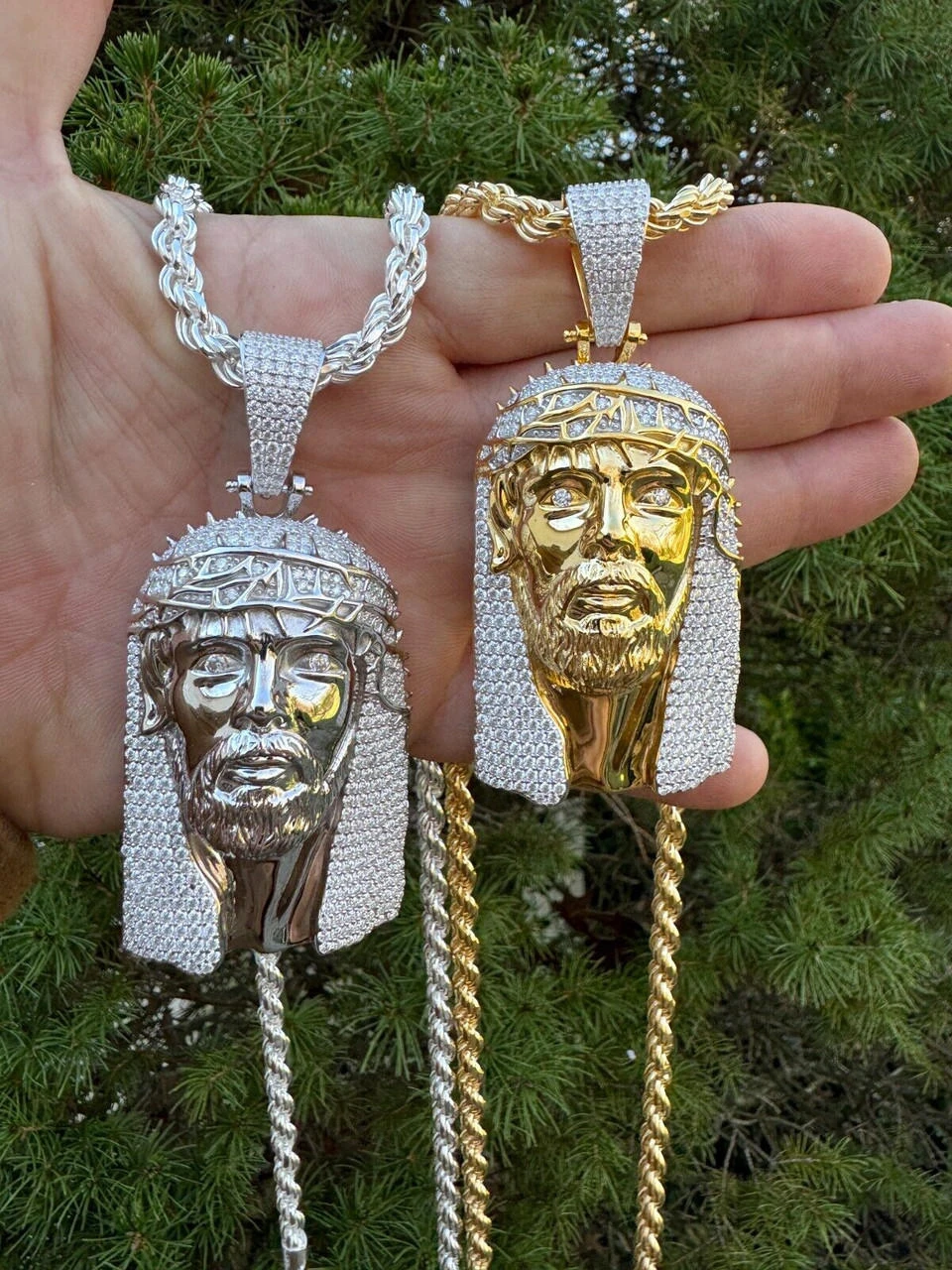 Iced Out Moissanite Jesus Piece Opens Up As Locket - Father Son & Holy Spirit Solid 925 Silver - 131 Grams! 22 Iced Out Moissanite Jesus Piece Opens Up As Locket - Father Son & Holy Spirit Solid 925 Silver - 131 Grams! - Image 20