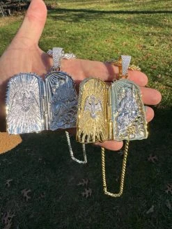 Iced Out Moissanite Jesus Piece Opens Up As Locket - Father Son & Holy Spirit Solid 925 Silver - 131 Grams! 24 Iced Out Moissanite Jesus Piece Opens Up As Locket - Father Son & Holy Spirit Solid 925 Silver - 131 Grams! -Harlem Bling Shop harlembling iced out moissanite jesus piece opens up as locket father son and holy spirit solid 925 silver 131 grams 85483.1702702764