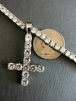 Inverted Cross Upside Down Real Solid 925 Sterling Silver Tennis Chain Diamond 17 Inverted Cross Upside Down Real Solid 925 Sterling Silver Tennis Chain Diamond -Harlem Bling Shop harlembling inverted cross upside down real solid 925 sterling silver tennis chain diamond 17094.1664394870