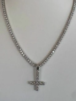 Inverted Cross Upside Down Real Solid 925 Sterling Silver Tennis Chain Diamond 19 Inverted Cross Upside Down Real Solid 925 Sterling Silver Tennis Chain Diamond -Harlem Bling Shop harlembling inverted cross upside down real solid 925 sterling silver tennis chain diamond 58394.1664372960
