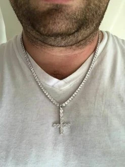 Inverted Cross Upside Down Real Solid 925 Sterling Silver Tennis Chain Diamond 16 Inverted Cross Upside Down Real Solid 925 Sterling Silver Tennis Chain Diamond -Harlem Bling Shop harlembling inverted cross upside down real solid 925 sterling silver tennis chain diamond 95034.1665670438