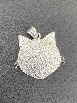 Kitty Cat Heart Eyes Emoji Solid 925 Sterling Silver 1" Pendant For Necklace -Harlem Bling Shop harlembling kitty cat heart eyes emoji solid 925 sterling silver 1 pendant for necklace 59552.1664390797