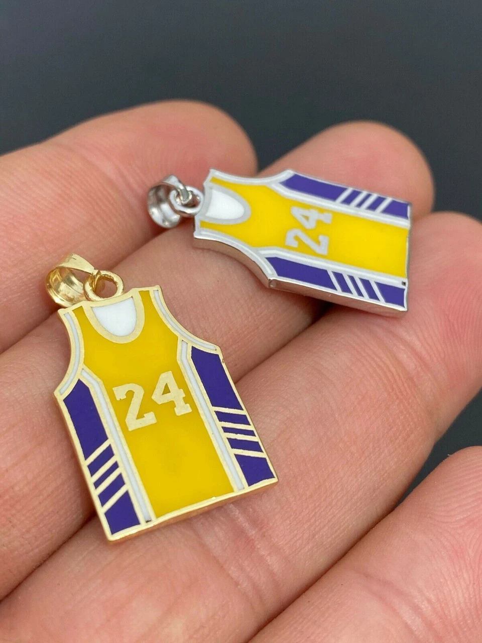 Kobe Bryant 24 Basketball Pendant Real 925 Sterling Silver / Gold Necklace 1" 12 Kobe Bryant 24 Basketball Pendant Real 925 Sterling Silver / Gold Necklace 1" - Image 10