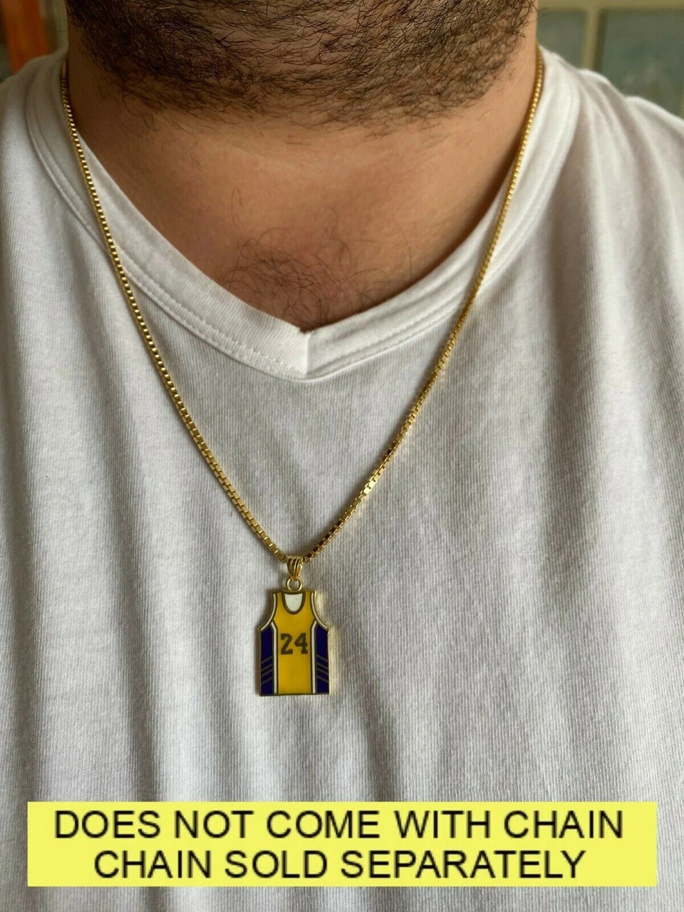 Kobe Bryant 24 Basketball Pendant Real 925 Sterling Silver / Gold Necklace 1" 5 Kobe Bryant 24 Basketball Pendant Real 925 Sterling Silver / Gold Necklace 1" - Image 3