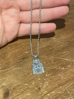 Kobe Bryant 24 Jersey Autograph Pendant Real 925 Sterling Silver / Gold Necklace -Harlem Bling Shop harlembling kobe bryant 24 jersey autograph pendant real 925 sterling silver gold necklace 86136.1664397338