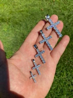 Ladies & Mens Diamond Cross Pendant Solid 925 Sterling Silver Iced Necklace -Harlem Bling Shop harlembling ladies and mens diamond cross pendant solid 925 sterling silver iced necklace 03349.1664390576