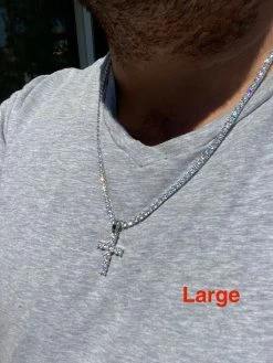 Ladies & Mens Diamond Cross Pendant Solid 925 Sterling Silver Iced Necklace -Harlem Bling Shop harlembling ladies and mens diamond cross pendant solid 925 sterling silver iced necklace 36428.1664383691