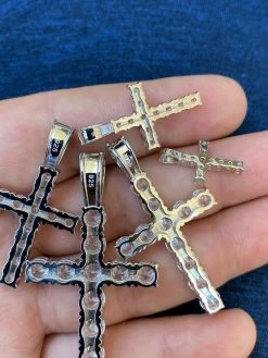 Ladies & Mens Diamond Cross Pendant Solid 925 Sterling Silver Iced Necklace -Harlem Bling Shop harlembling ladies and mens diamond cross pendant solid 925 sterling silver iced necklace 70926.1664398494