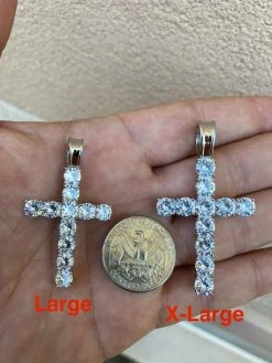 Ladies & Mens Diamond Cross Pendant Solid 925 Sterling Silver Iced Necklace -Harlem Bling Shop harlembling ladies and mens diamond cross pendant solid 925 sterling silver iced necklace 82741.1664375134