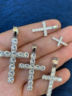Ladies & Mens Diamond Cross Pendant Solid 925 Sterling Silver Iced Necklace -Harlem Bling Shop harlembling ladies and mens diamond cross pendant solid 925 sterling silver iced necklace 84463.1664371916