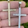 Large 2" Men's Plain Cross Pendant Solid 925 Sterling Silver / 14k Gold Necklace 2 Large 2" Men's Plain Cross Pendant Solid 925 Sterling Silver / 14k Gold Necklace -Harlem Bling Shop harlembling large 2 mens plain cross pendant solid 925 sterling silver 14k gold necklace 56337.1664388692