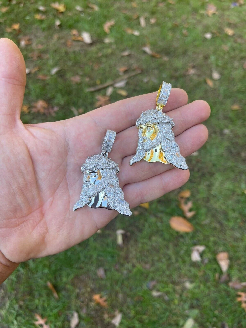 Large Baguette MOISSANITE 925 Silver Bust Down Jesus Piece Iced Hip Hop Necklace 9 Large Baguette MOISSANITE 925 Silver Bust Down Jesus Piece Iced Hip Hop Necklace - Image 7