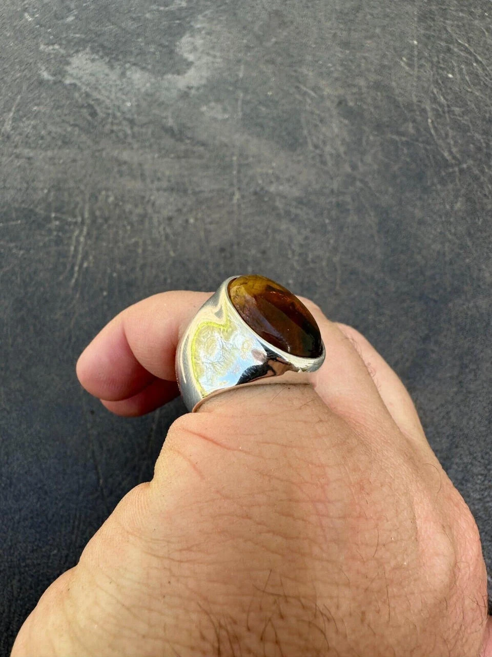 Large Genuine Baltic Amber Stone Mens Real Solid 925 Sterling Silver Signet Ring 18 Large Genuine Baltic Amber Stone Mens Real Solid 925 Sterling Silver Signet Ring - Image 16