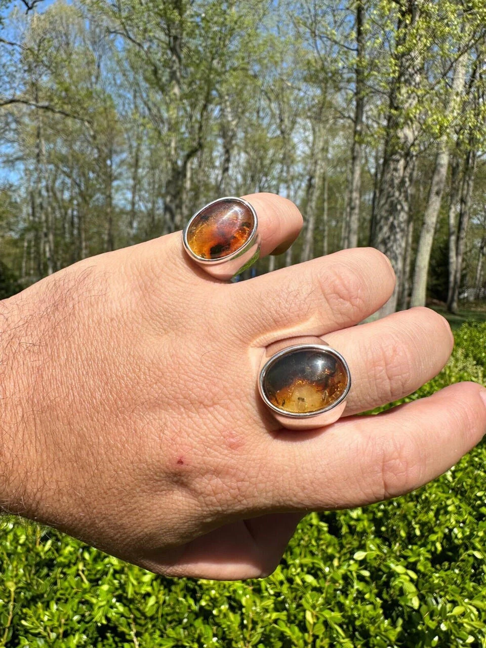 Large Genuine Baltic Amber Stone Mens Real Solid 925 Sterling Silver Signet Ring 15 Large Genuine Baltic Amber Stone Mens Real Solid 925 Sterling Silver Signet Ring - Image 13