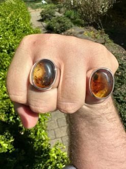 Large Genuine Baltic Amber Stone Mens Real Solid 925 Sterling Silver Signet Ring 35 Large Genuine Baltic Amber Stone Mens Real Solid 925 Sterling Silver Signet Ring -Harlem Bling Shop harlembling large genuine baltic amber stone mens real solid 925 sterling silver signet ring 51755.1682195163