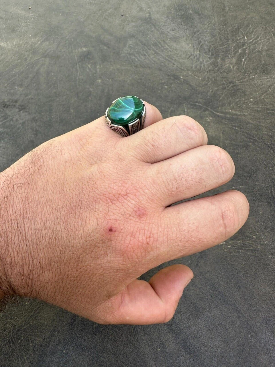 Large Green Malachite Gemstone Mens Real Solid 925 Sterling Silver Signet Ring 22 Large Green Malachite Gemstone Mens Real Solid 925 Sterling Silver Signet Ring - Image 20