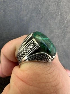 Large Green Malachite Gemstone Mens Real Solid 925 Sterling Silver Signet Ring 40 Large Green Malachite Gemstone Mens Real Solid 925 Sterling Silver Signet Ring -Harlem Bling Shop harlembling large green malachite gemstone mens real solid 925 sterling silver signet ring 62137.1682194949