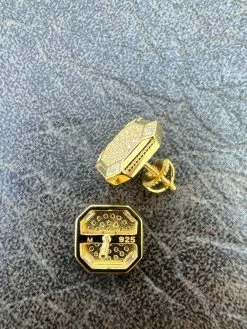 Large Mens Real MOISSANITE 14k Gold Vermeil Iced Earrings Hip Hop Diamond Test ✅ -Harlem Bling Shop harlembling large mens real moissanite 14k gold vermeil iced earrings hip hop diamond test 77810.1664355350