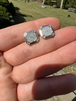Large Mens Real MOISSANITE Silver Iced Baguette Earrings Hip Hop Diamond Test ✅ -Harlem Bling Shop harlembling large mens real moissanite silver iced baguette earrings hip hop diamond test 44020.1664359462