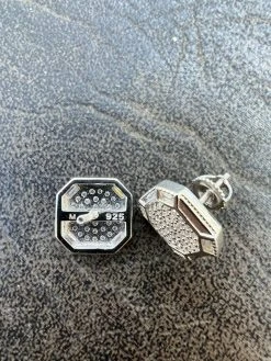 Large Mens Real MOISSANITE Silver Iced Baguette Earrings Hip Hop Diamond Test ✅ -Harlem Bling Shop harlembling large mens real moissanite silver iced baguette earrings hip hop diamond test 44101.1664355587