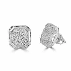 Large Mens Real MOISSANITE Silver Iced Baguette Earrings Hip Hop Diamond Test ✅ -Harlem Bling Shop harlembling large mens real moissanite silver iced baguette earrings hip hop diamond test 69371.1664356571