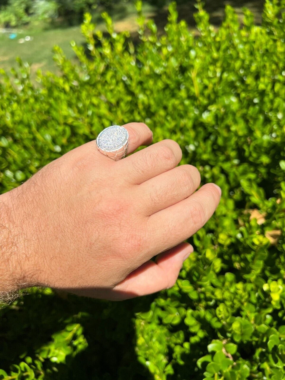 Large Nugget Mens Real Solid 925 Sterling Silver Iced CZ Pinky Ring Big Hip Hop 11 Large Nugget Mens Real Solid 925 Sterling Silver Iced CZ Pinky Ring Big Hip Hop - Image 9