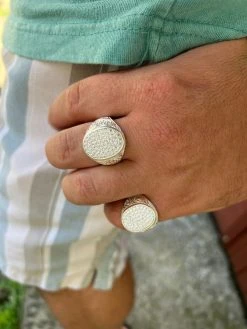 Large Oval Mens Real Solid 925 Sterling Silver Iced CZ Pinky Ring Big Hip Hop 19 Large Oval Mens Real Solid 925 Sterling Silver Iced CZ Pinky Ring Big Hip Hop -Harlem Bling Shop harlembling large oval mens real solid 925 sterling silver iced cz pinky ring big hip hop 82058.1664300012