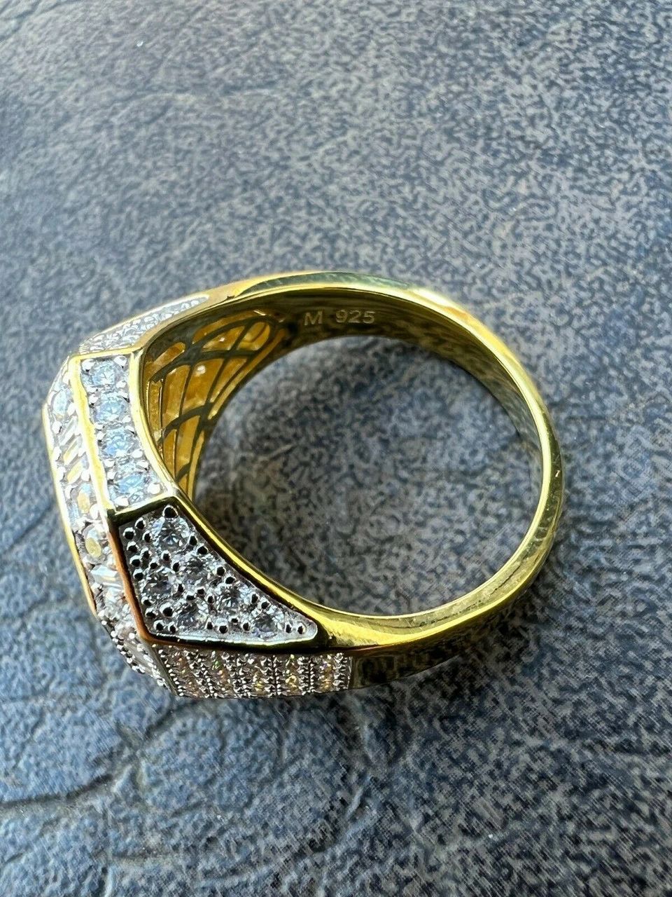 Large Real 14k Gold Vermeil 3ct MOISSANITE Pinky RING Hip Hop Pass Diamond Test 13 Large Real 14k Gold Vermeil 3ct MOISSANITE Pinky RING Hip Hop Pass Diamond Test - Image 11