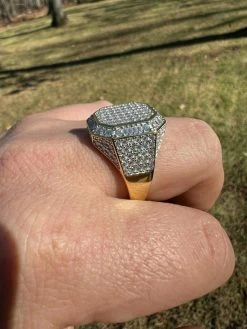 Large Real 14k Gold Vermeil 3ct MOISSANITE Pinky RING Hip Hop Pass Diamond Test 18 Large Real 14k Gold Vermeil 3ct MOISSANITE Pinky RING Hip Hop Pass Diamond Test -Harlem Bling Shop harlembling large real 14k gold vermeil 3ct moissanite pinky ring hip hop pass diamond test 59152.1664359165