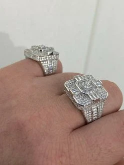 Large Real Solid 925 Sterling Silver Men's Baguette Diamond Cross Ring Hip Hop 21 Large Real Solid 925 Sterling Silver Men's Baguette Diamond Cross Ring Hip Hop -Harlem Bling Shop harlembling large real solid 925 sterling silver mens baguette diamond cross ring hip hop 06152.1664398010