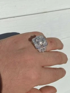 Large Real Solid 925 Sterling Silver Men's Baguette Diamond Cross Ring Hip Hop 16 Large Real Solid 925 Sterling Silver Men's Baguette Diamond Cross Ring Hip Hop -Harlem Bling Shop harlembling large real solid 925 sterling silver mens baguette diamond cross ring hip hop 21391.1664376457